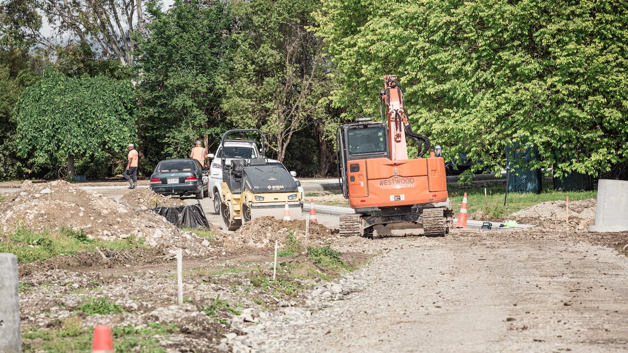 Westwood Civil digger preparing new development road